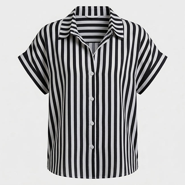 Women's Short Sleeve Striped Tops