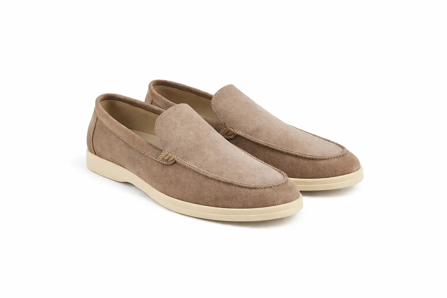 Men's Suede Loafers – Caprice Slip On Shoes with Cream Sole
