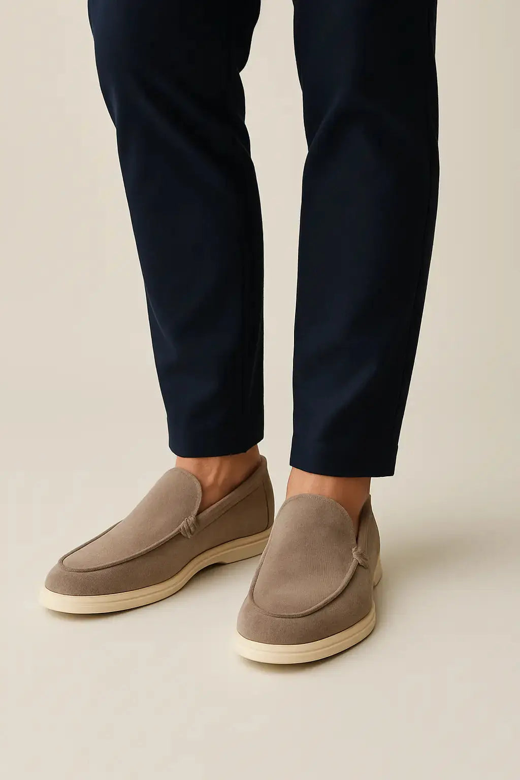 Men's Suede Loafers – Caprice Slip On Shoes with Cream Sole