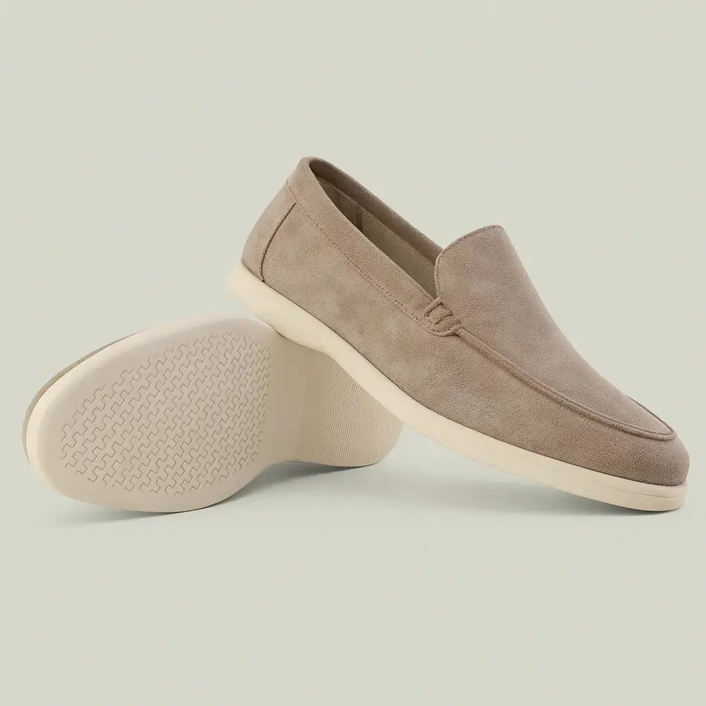Men's Suede Loafers – Caprice Slip On Shoes with Cream Sole