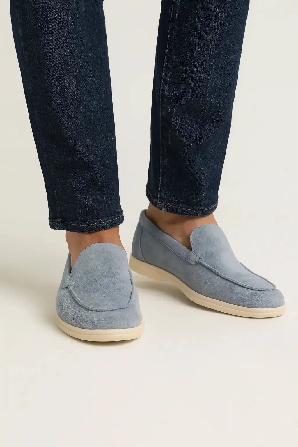 Men's Suede Loafers – Caprice Slip On Shoes with Cream Sole