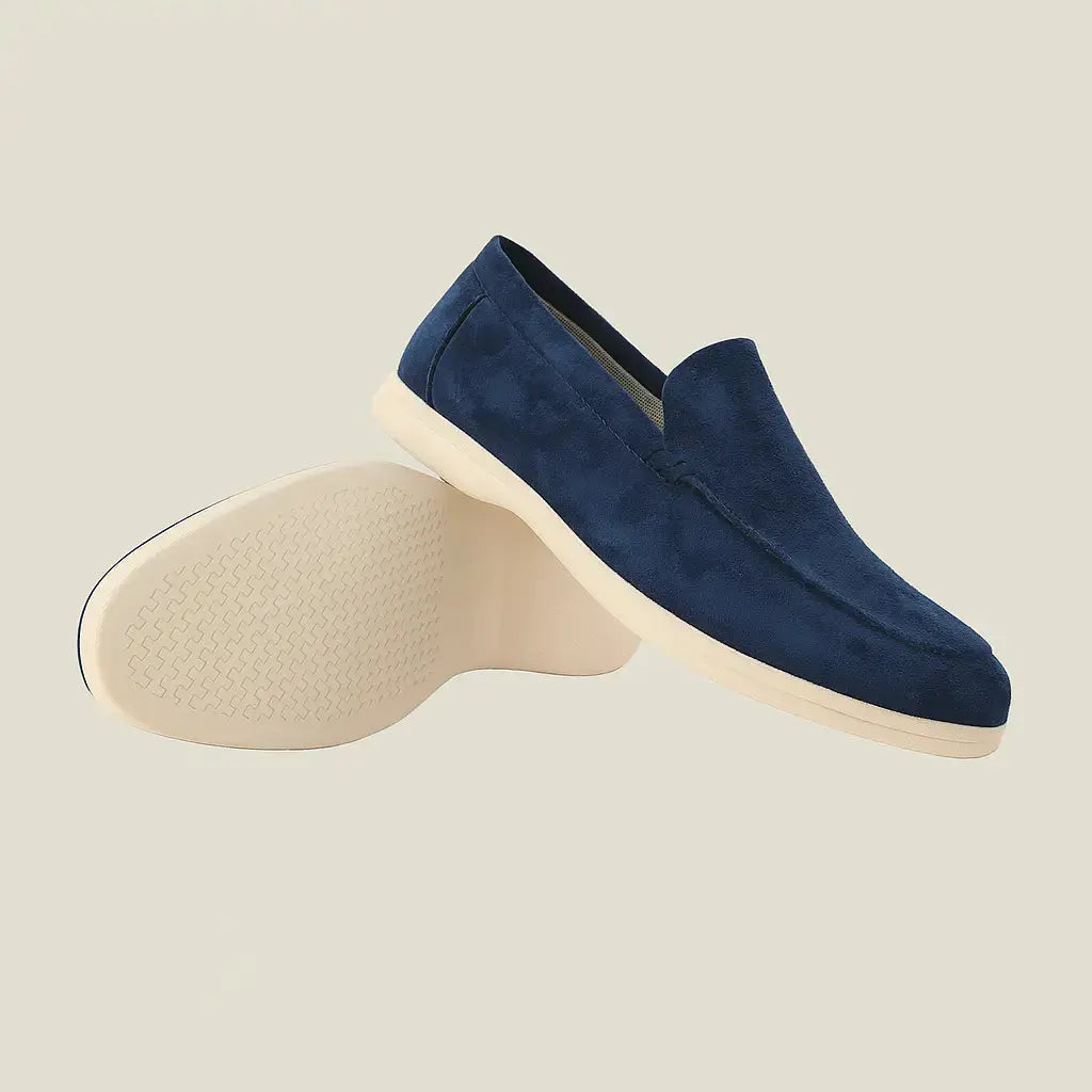 Men's Suede Loafers – Caprice Slip On Shoes with Cream Sole