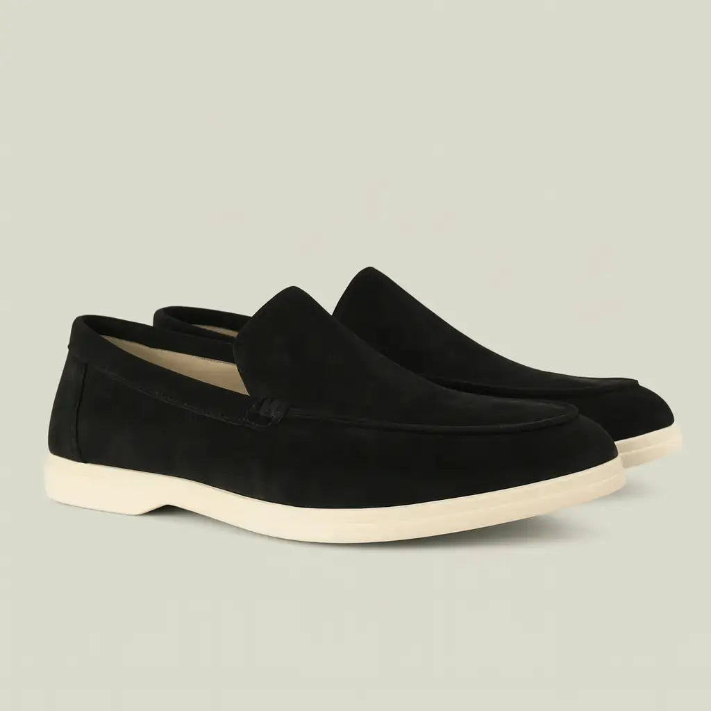 Men's Suede Loafers – Caprice Slip On Shoes with Cream Sole