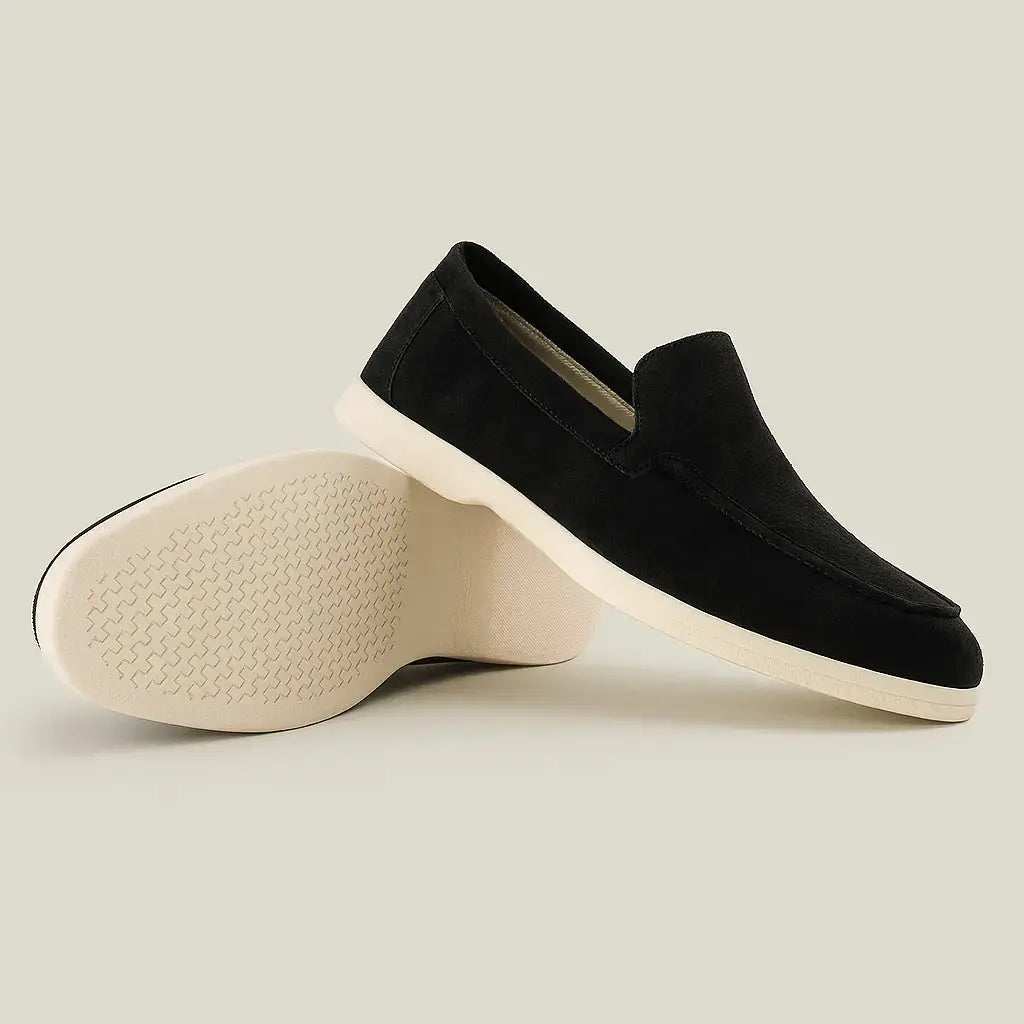 Men's Suede Loafers – Caprice Slip On Shoes with Cream Sole