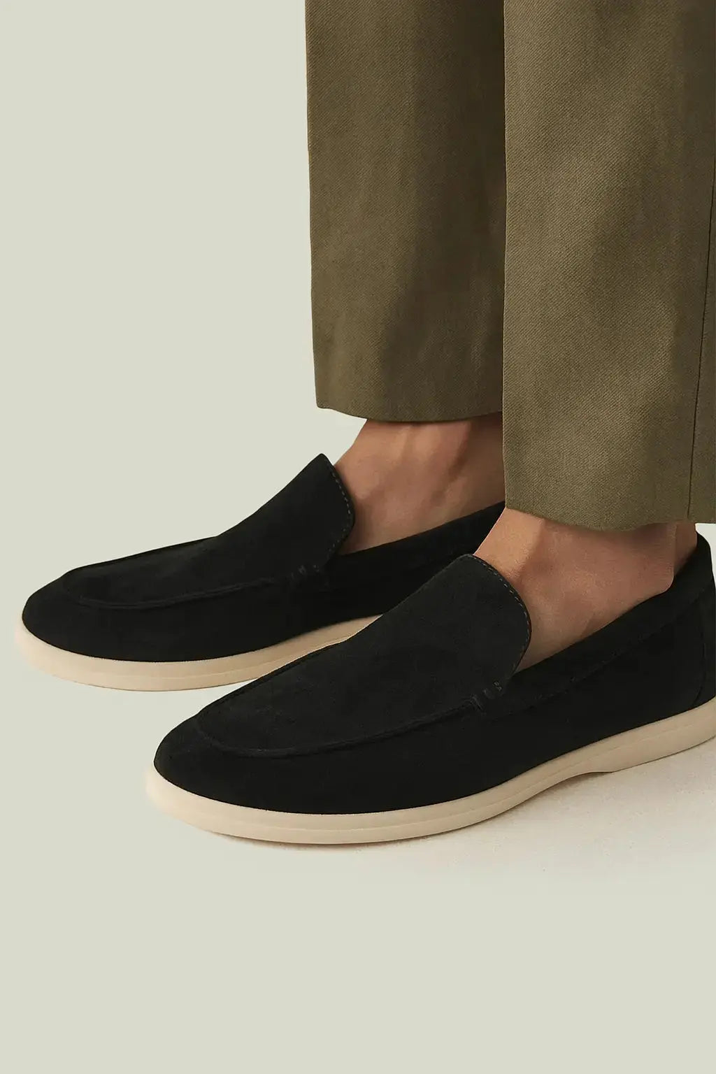Men's Suede Loafers – Caprice Slip On Shoes with Cream Sole