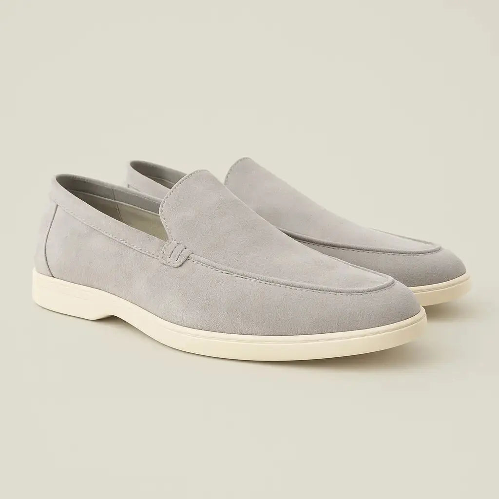 Men's Suede Loafers – Caprice Slip On Shoes with Cream Sole