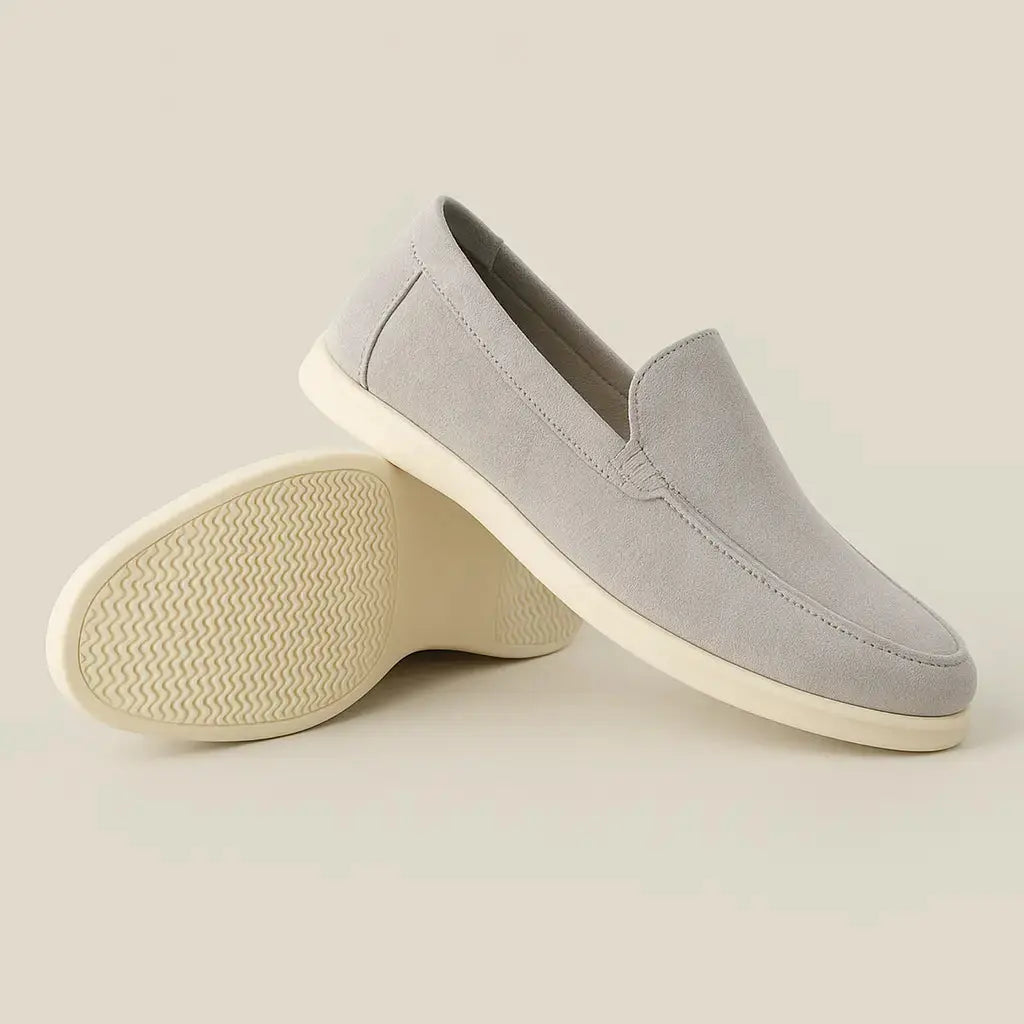 Men's Suede Loafers – Caprice Slip On Shoes with Cream Sole