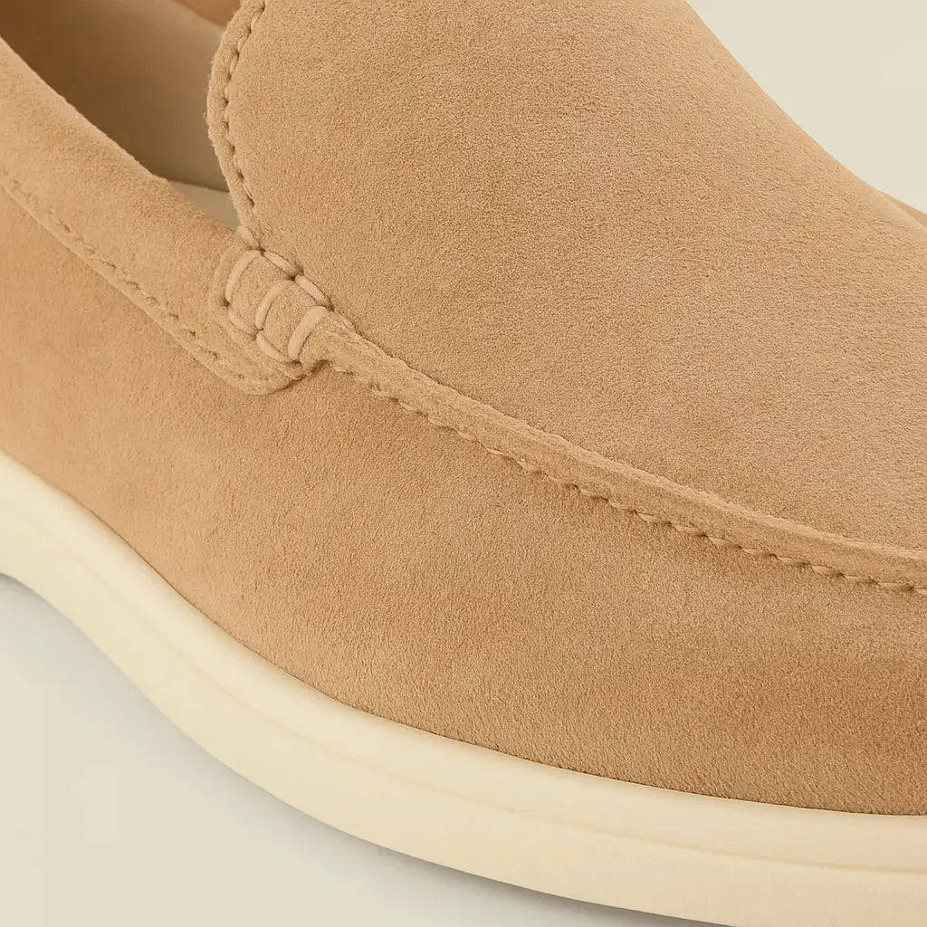 Men's Suede Loafers – Caprice Slip On Shoes with Cream Sole