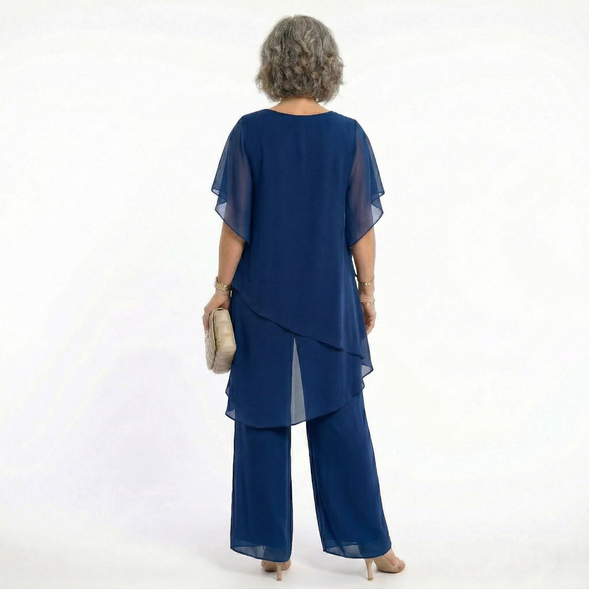 Chiffon two piece set in a second colourway, front view