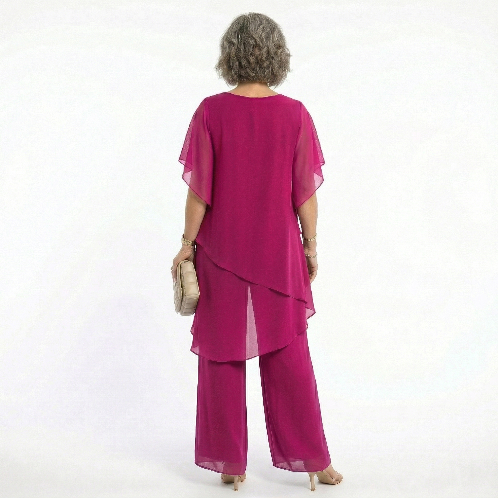 Chiffon two piece set third colourway, full length view