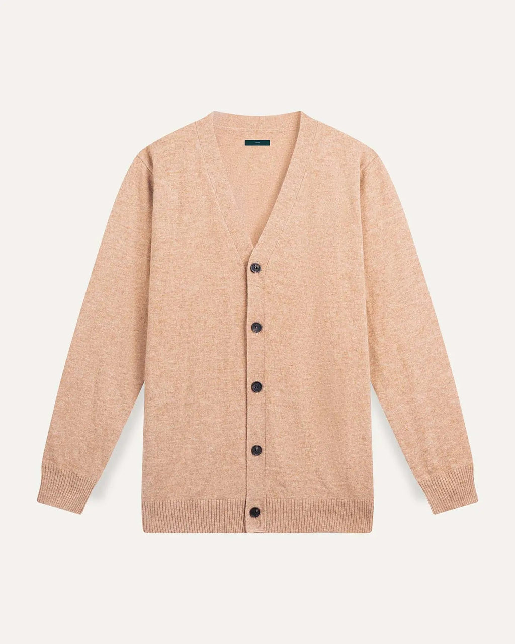 Men's Fine Knit Cardigan – V Neck Wool Blend Button Front