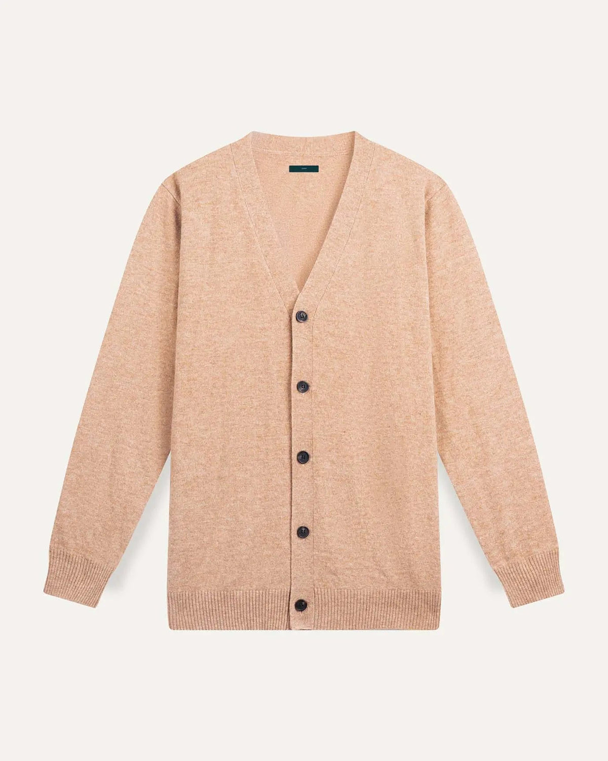 Men's Fine Knit Cardigan – V Neck Wool Blend Button Front