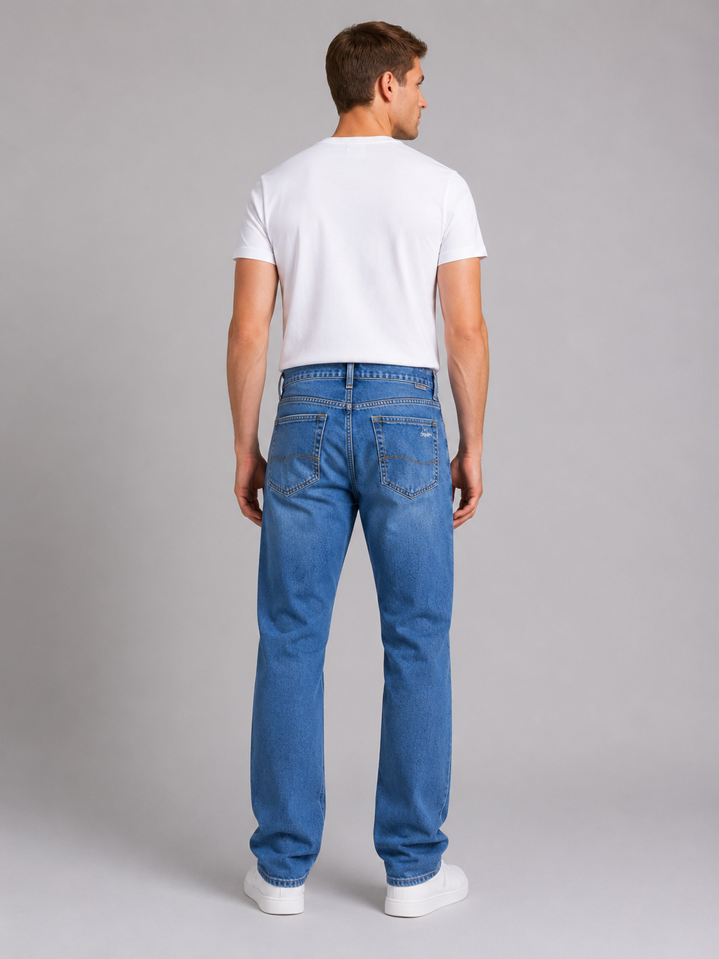Men's Straight Leg Jeans – Classic Regular Fit Denim Trousers