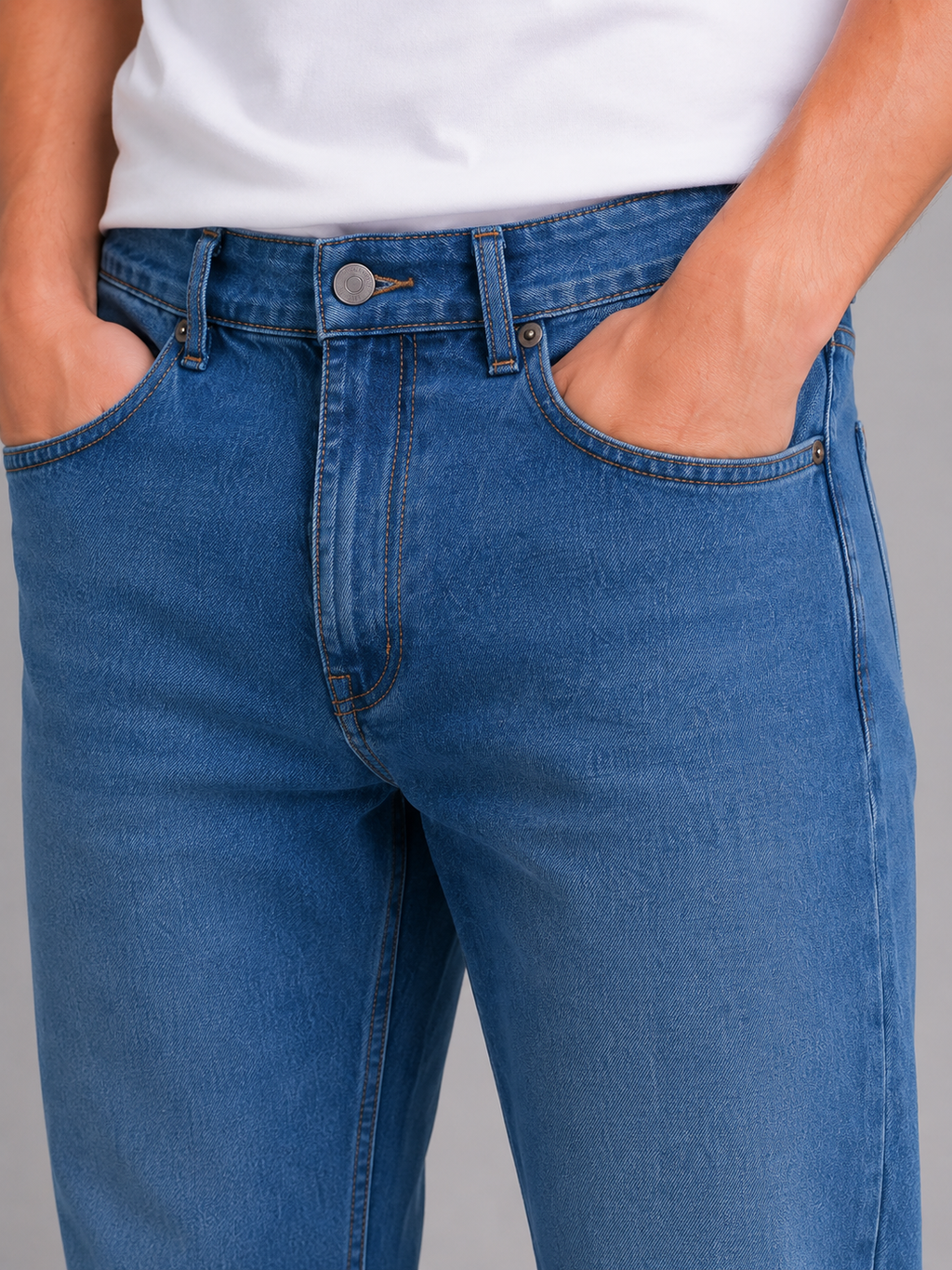 Men's Straight Leg Jeans – Classic Regular Fit Denim Trousers