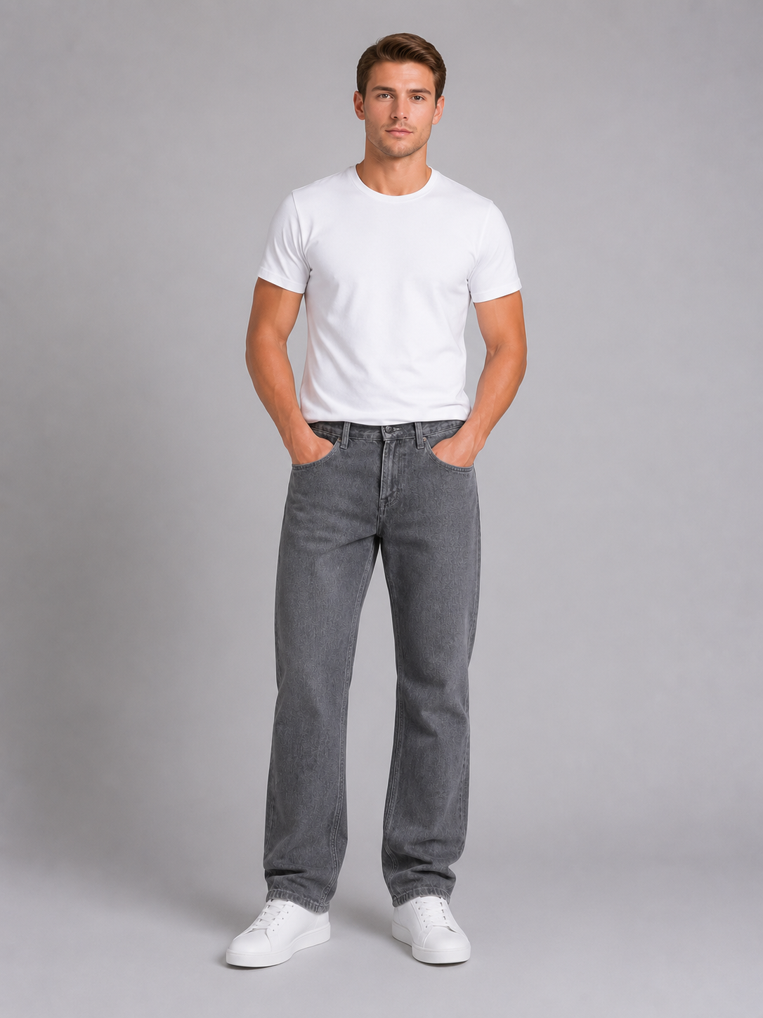 Men's Straight Leg Jeans – Classic Regular Fit Denim Trousers