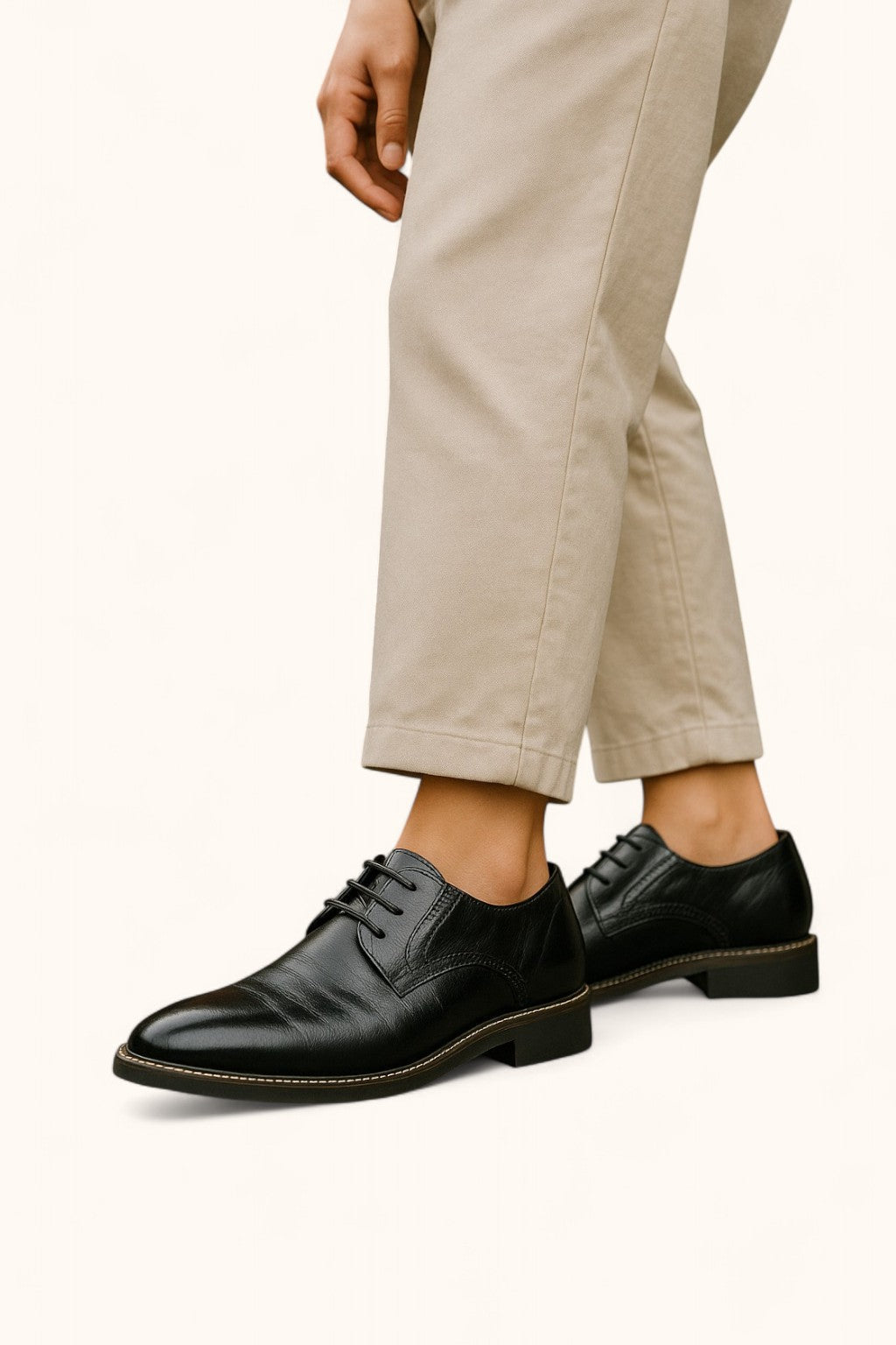 Men's Cap Toe Derby Shoes – Leather Look Brogue Trim Lace Ups