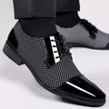 Men's Oxford Shoes in white – Patent Cap Toe with Woven Panel