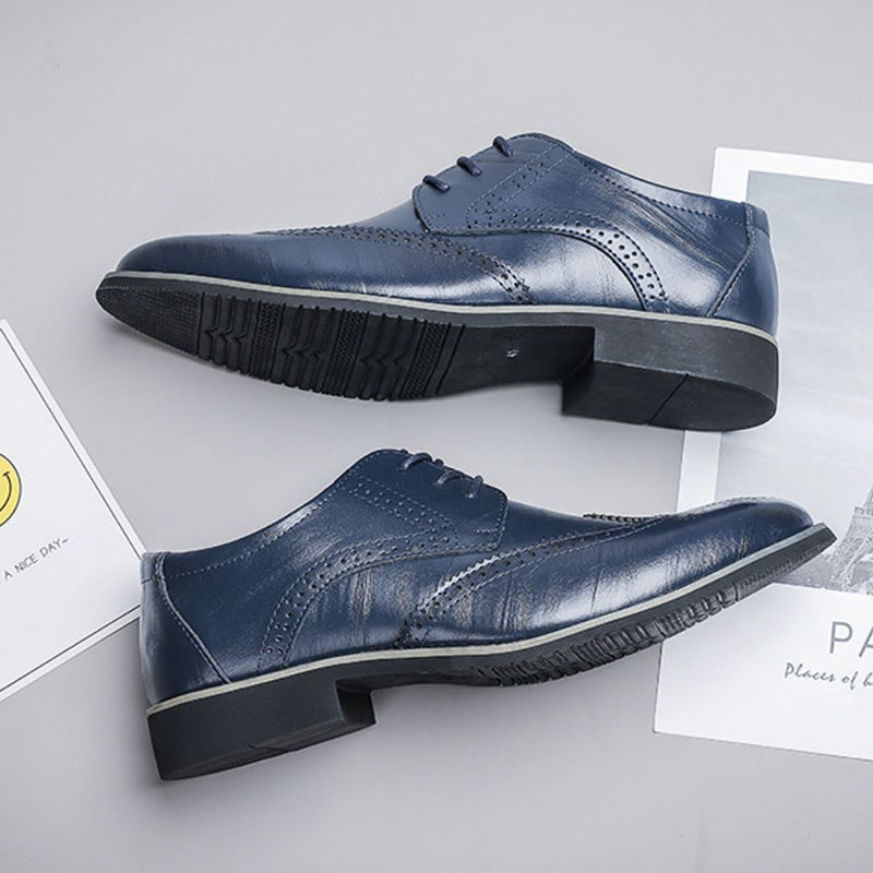 Men's Wingtip Brogues – Two Tone Leather Look Derby Shoes