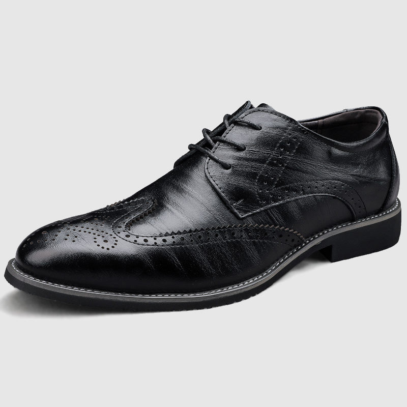 Men's Wingtip Brogues – Two Tone Leather Look Derby Shoes