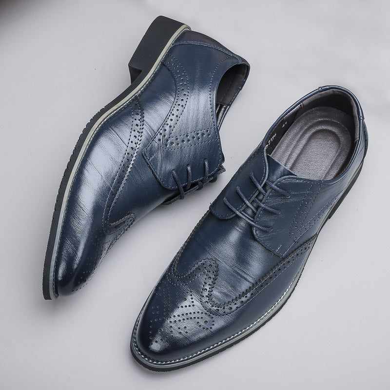 Men's Wingtip Brogues – Two Tone Leather Look Derby Shoes