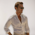 Men's Linen Blend Shirt – Long Sleeve Relaxed Button Up Shirt