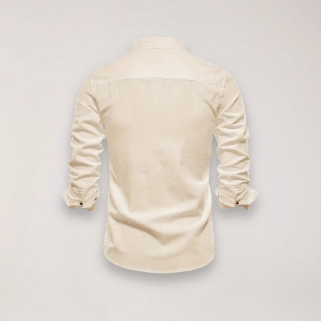 Men's Stand Collar Shirt – Long Sleeve Mandarin Collar Shirt