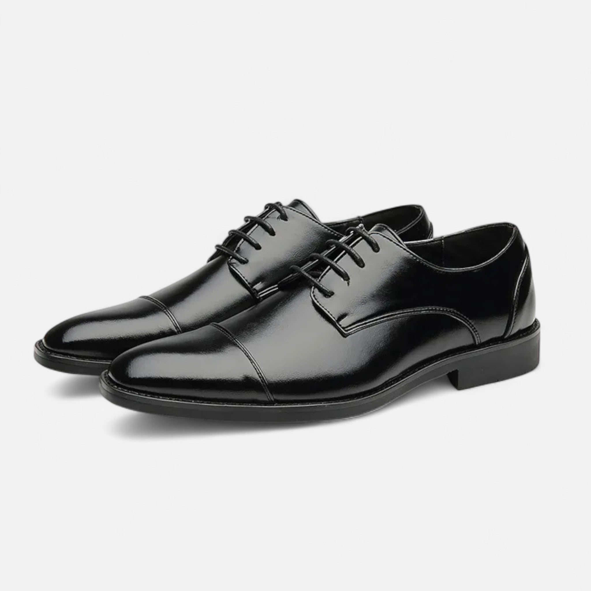 Men's Derby Shoes in black – Cap Toe Lace Up Dress Shoes