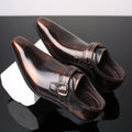 Men's Monk Strap Shoes – Burnished Chisel Toe Buckle Shoes