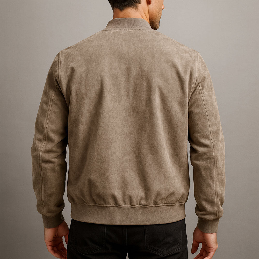 Men's Bomber Jacket Stand Collar Zip Comfortable Modern Fit