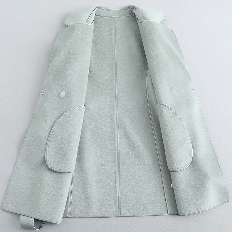 Women's Belted Wrap Coat – Amara Longline Coat with Tie Waist