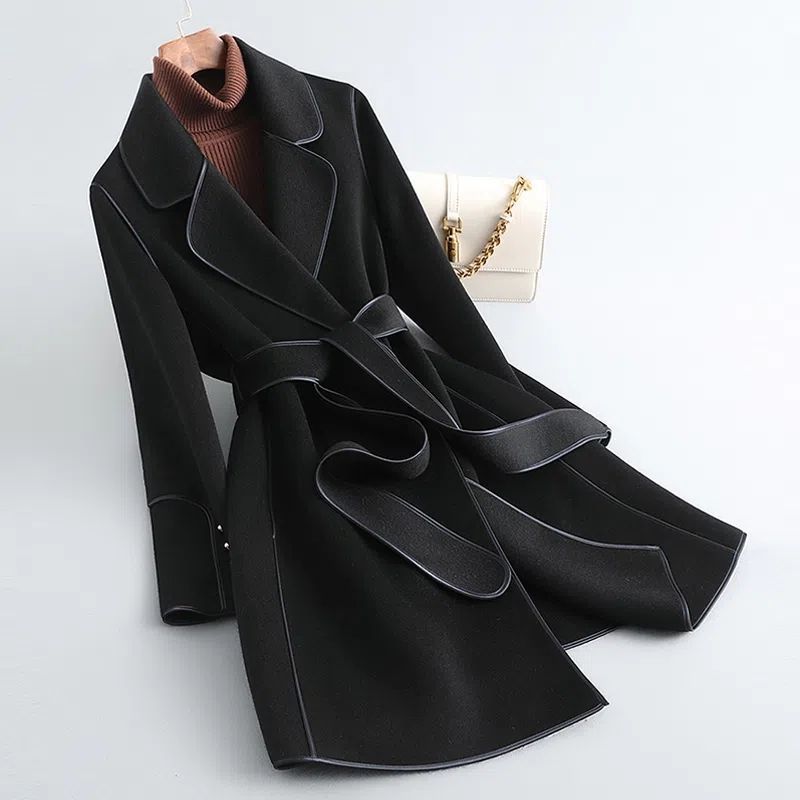 Women's Belted Wrap Coat – Amara Longline Coat with Tie Waist