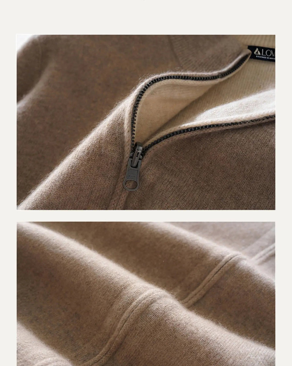 Men's Knitted Zip Jacket – Wool and Cashmere Blend