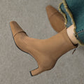 Women's Mid Calf Boots – Sarona Rounded Toe with Curved Heel