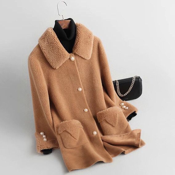 Women's Teddy Jacket – Aurelia Teal Collared Faux Shearling Jacket