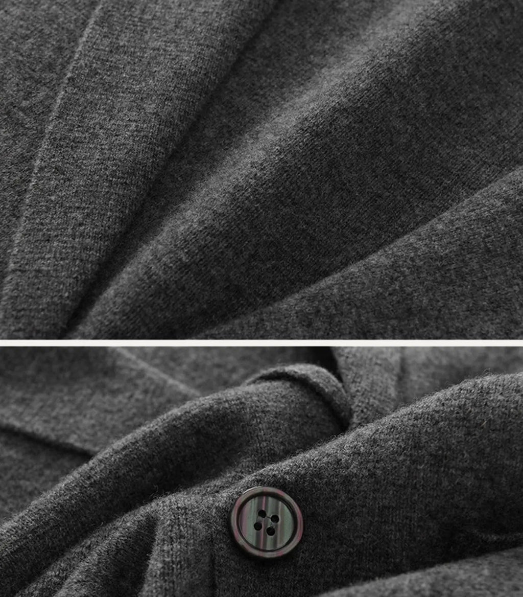 Men's Knitted Cardigan – Wool and Cashmere Blend Jacket