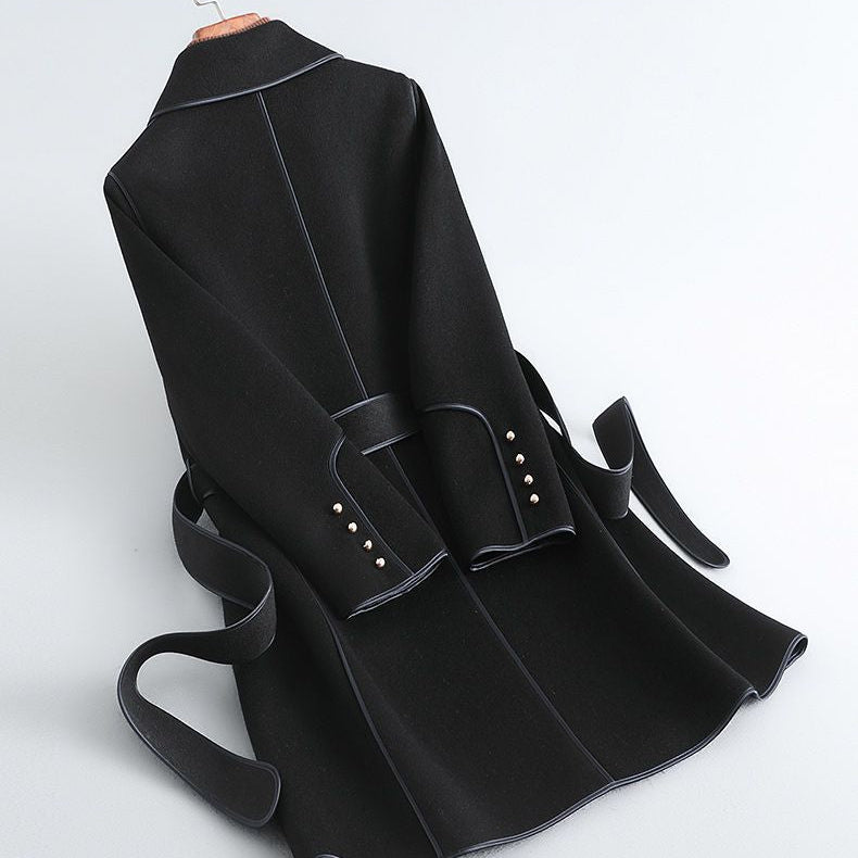 Women's Belted Wrap Coat – Amara Longline Coat with Tie Waist