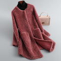 Women's Teddy Coat – Celeste Collarless Longline Faux Shearling Coat