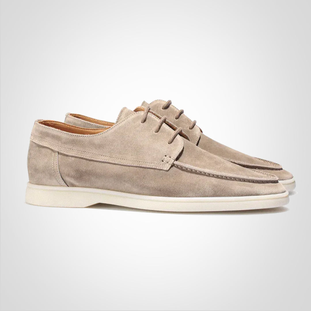 Men's Boat Shoes in beige – Suede Look Moc Toe Deck Shoes