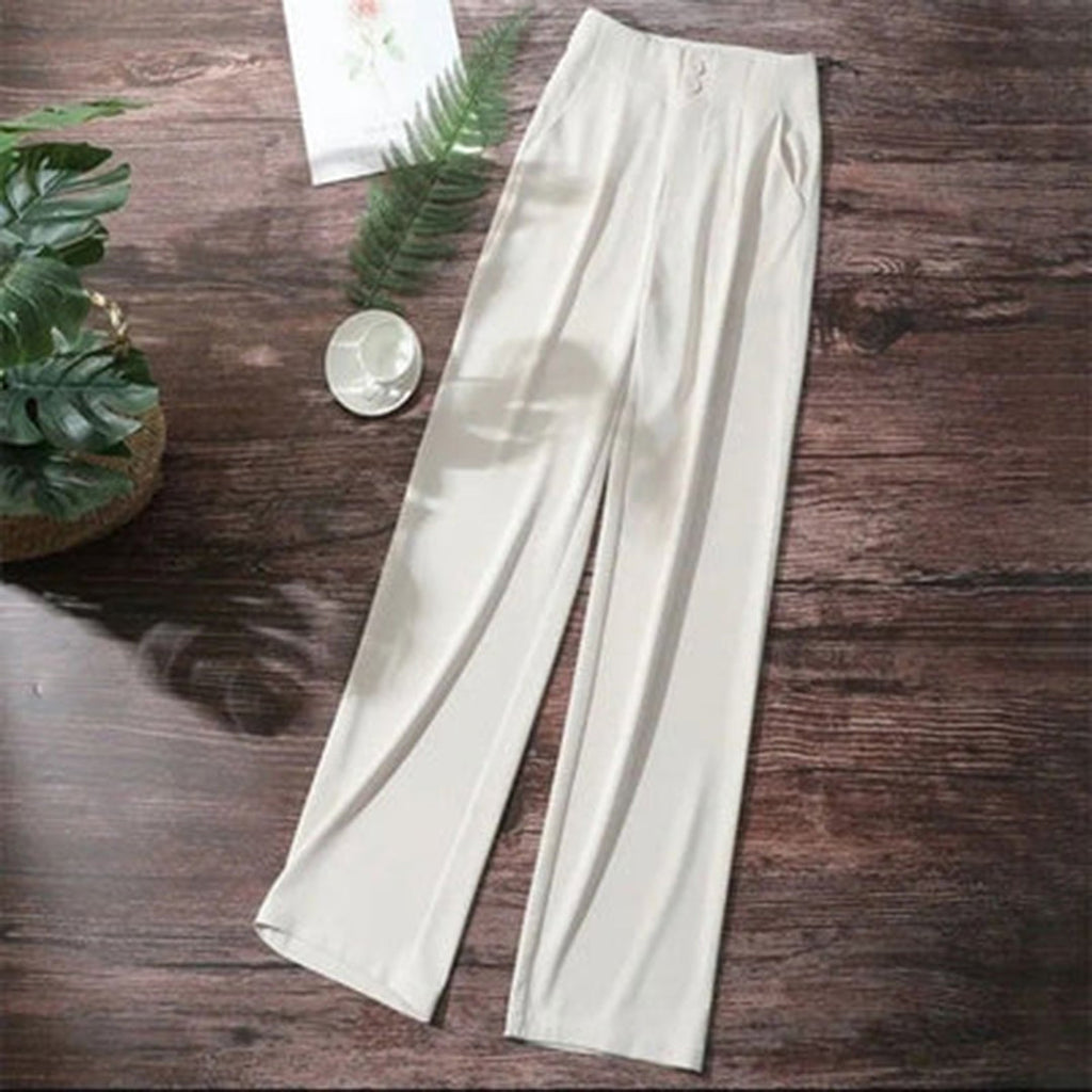 Women's High Rise Drape Trousers – Tailored Wide Leg Trousers
