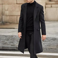 Men's Wool Blend Overcoat – Single Breasted Long Coat