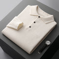 Men's Knitted Polo Jumper – Long Sleeve Soft Knit Polo