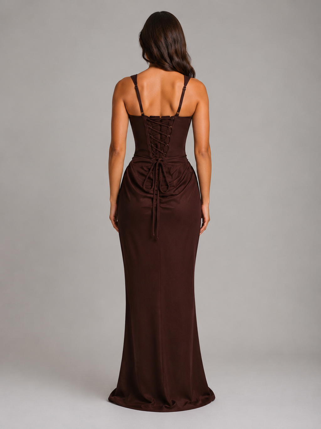 Women’s Bodycon Draped Corset Maxi Dress – Sculpted Silhouette