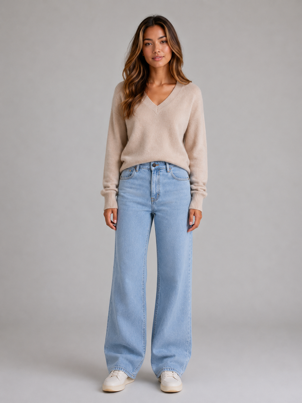 Women's High Waisted Wide Leg Jeans – Straight Leg Denim Trousers