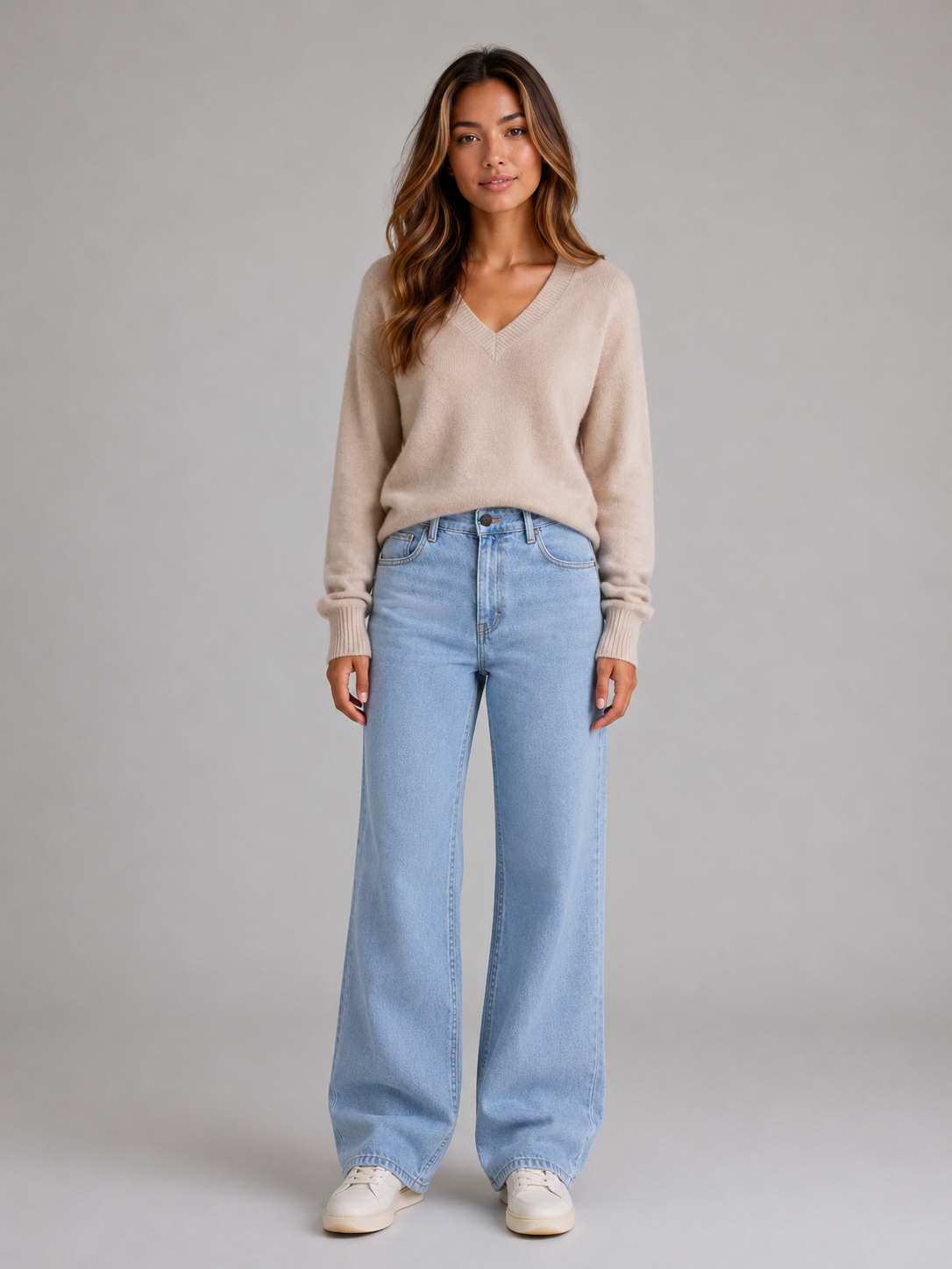 Women's High Waisted Wide Leg Jeans – Straight Leg Denim Trousers