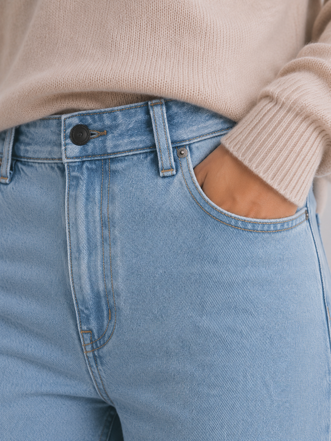 Women's High Waisted Wide Leg Jeans – Straight Leg Denim Trousers