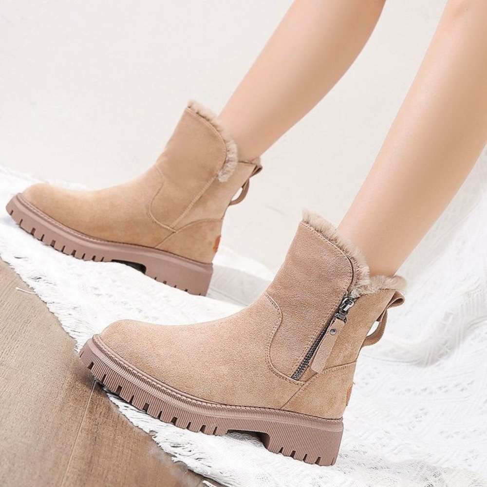Women's Winter Ankle Boots in Apricot