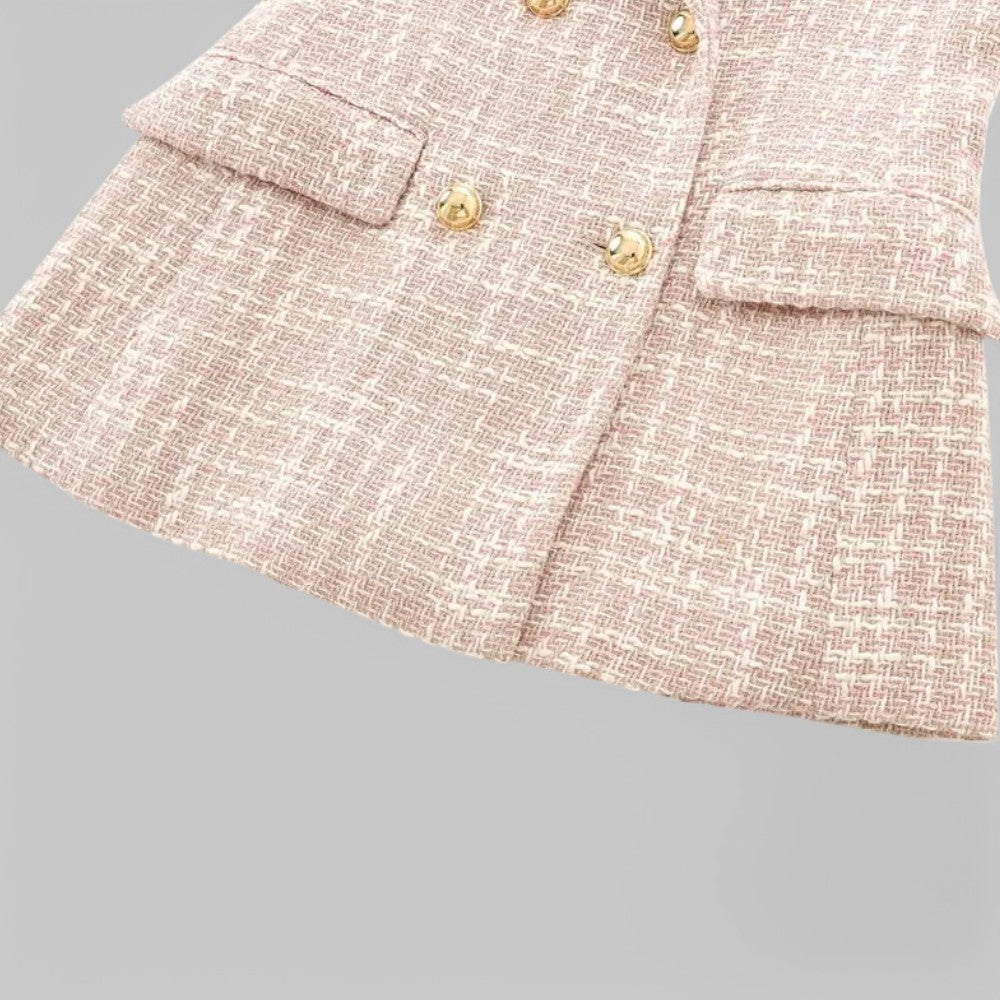 Women's Tweed Blazer – Double Breasted Tailored Jacket