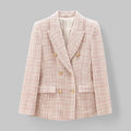 Women's Tweed Blazer – Double Breasted Tailored Jacket