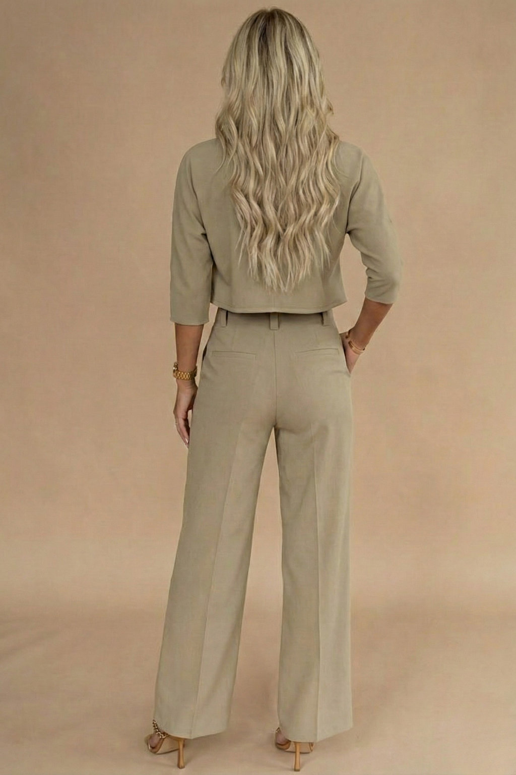 Women's Co-ord Set in khaki, view 2
