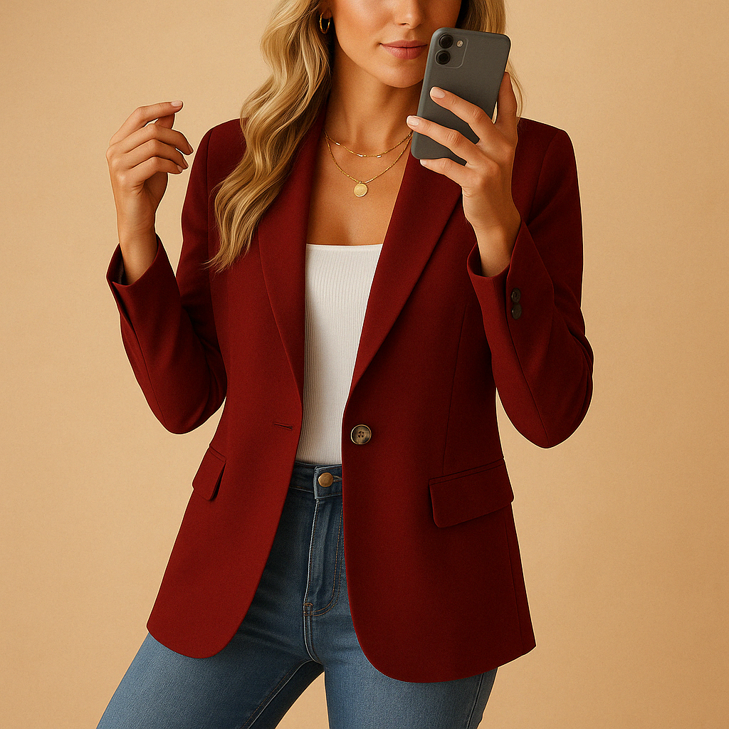 Women's Tailored Blazer in brown, view 2